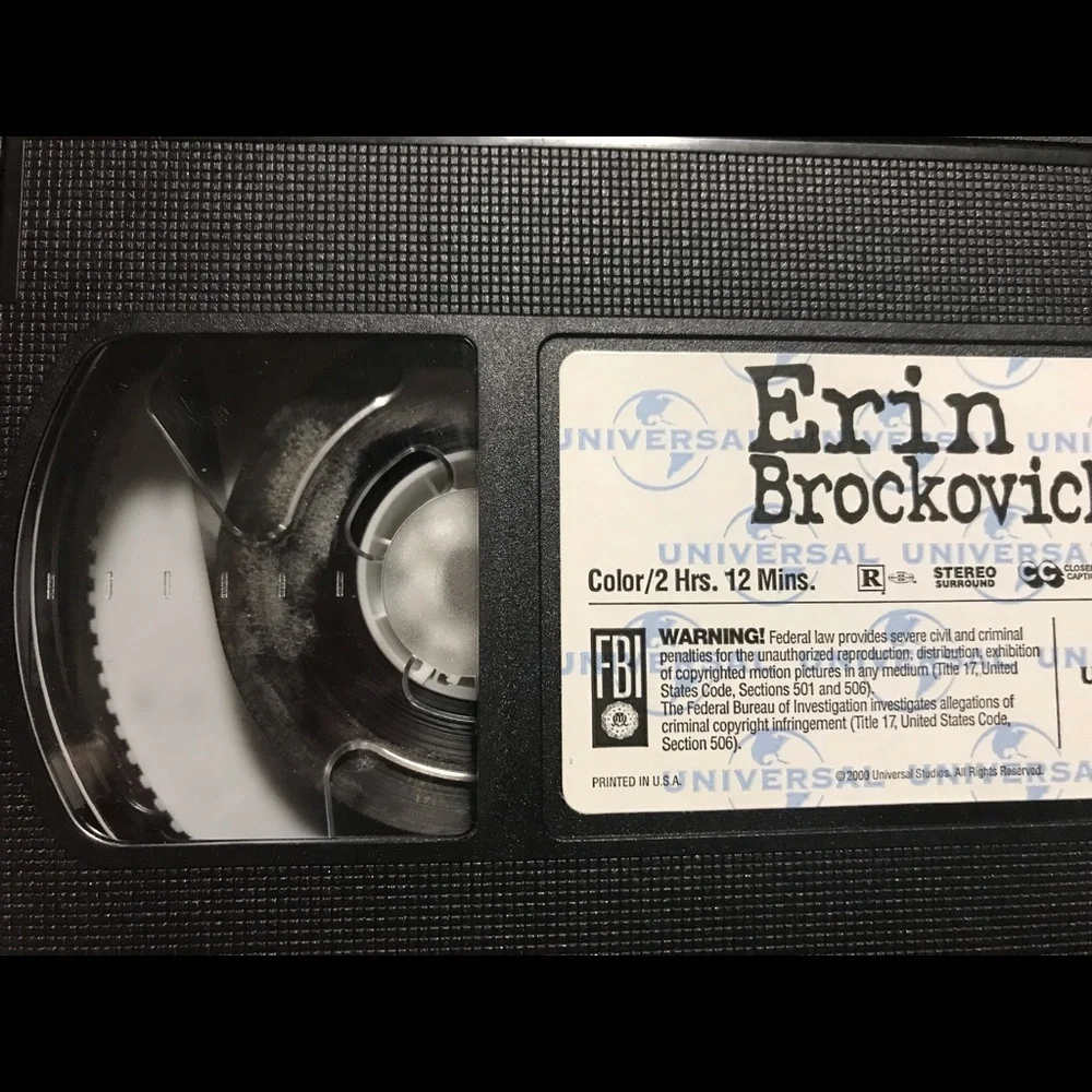 VTG Erin Brockovich VHS 2000 UNTESTED